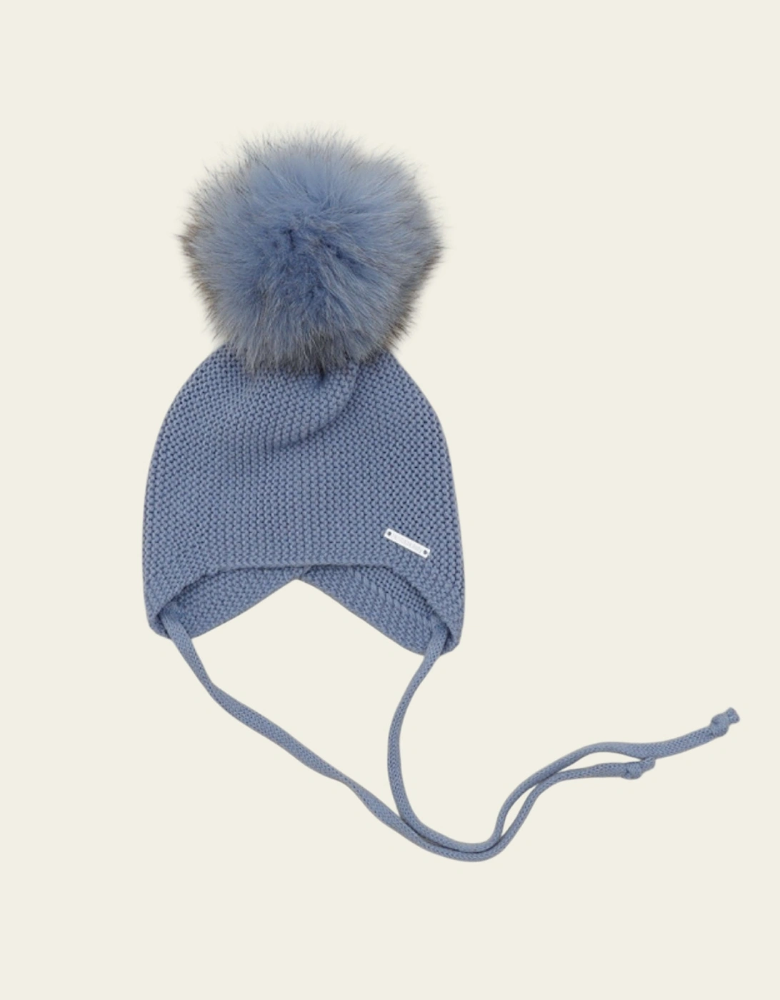 Strong Blue Knit Natural Fur Tie Hat, 5 of 4