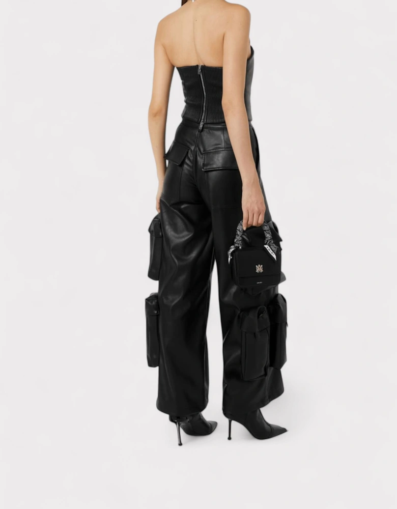 Wmns Leather Cargo Pant Black