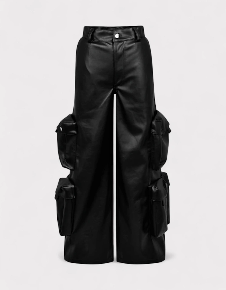 Wmns Leather Cargo Pant Black