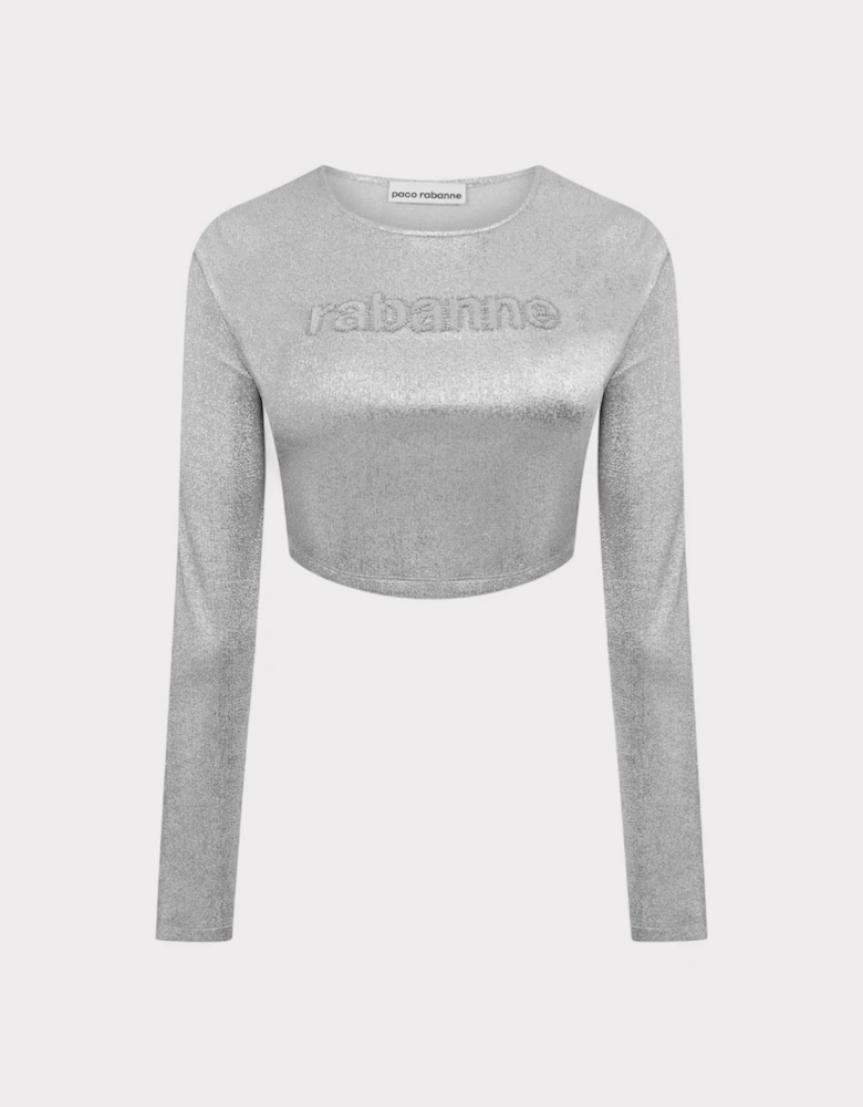 Cropped Long Sleeve Top Silver
