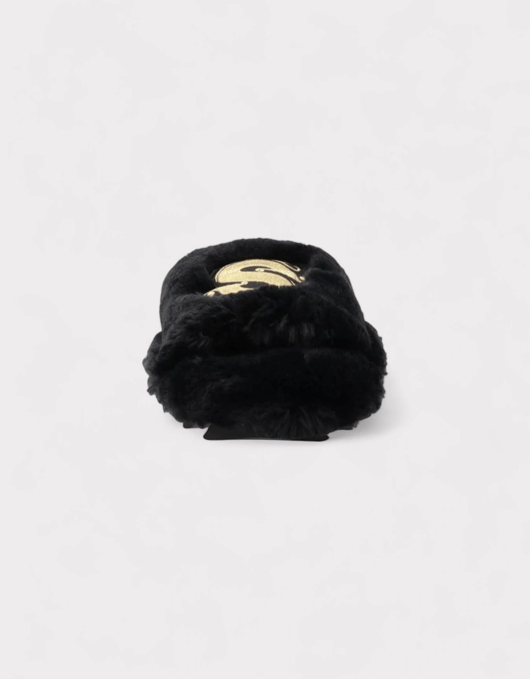Wmns Fuax Fur Comfort Slippers Black