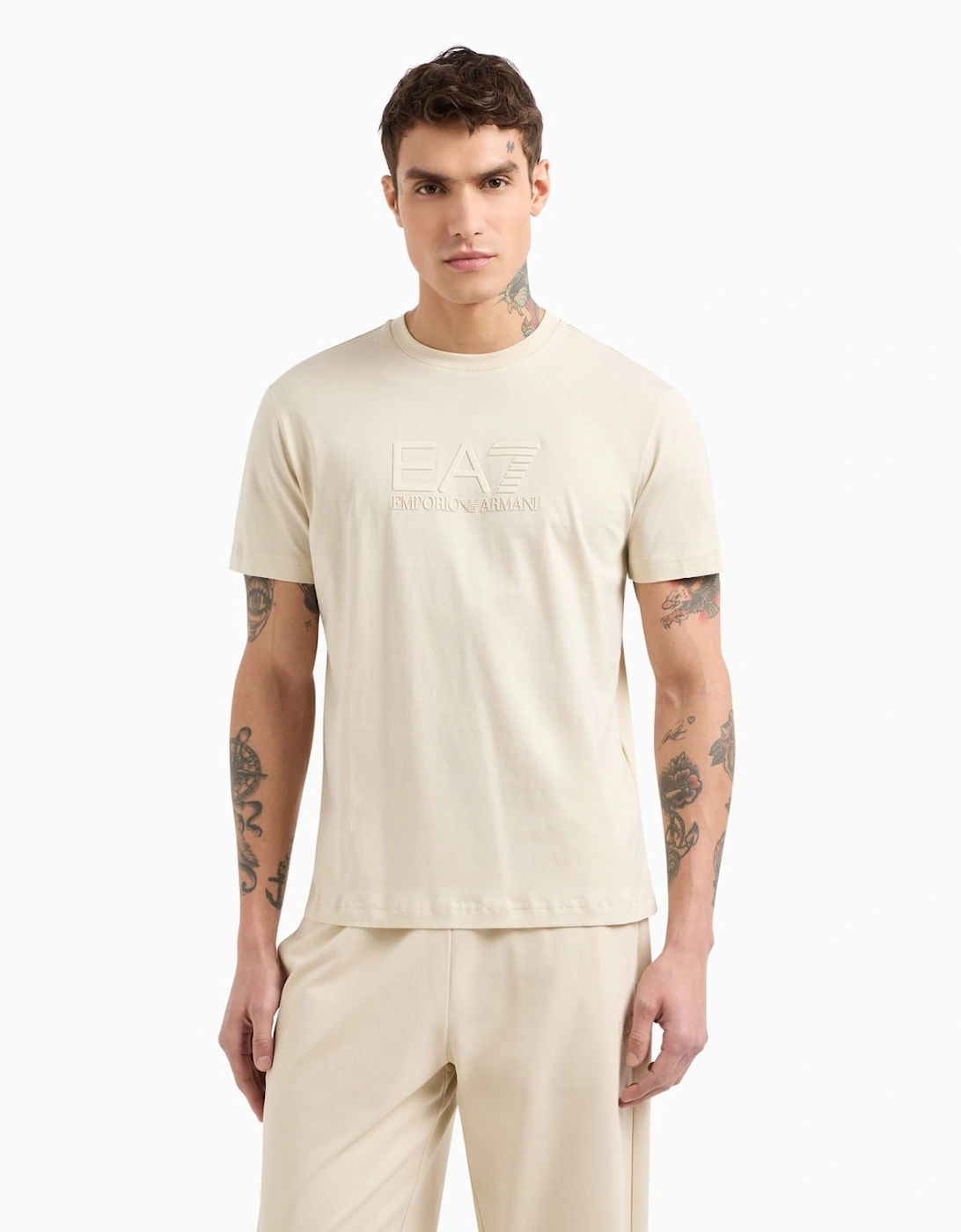 Embossed Large Logo T-Shirt - Almond Milk