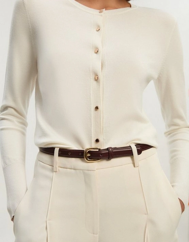 Viscose Blend Popper Knitted Cardigan