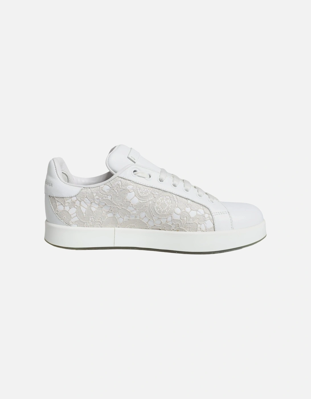 Portofino Leather Lace-Up Sneakers with Logo Women - White, 7 of 6