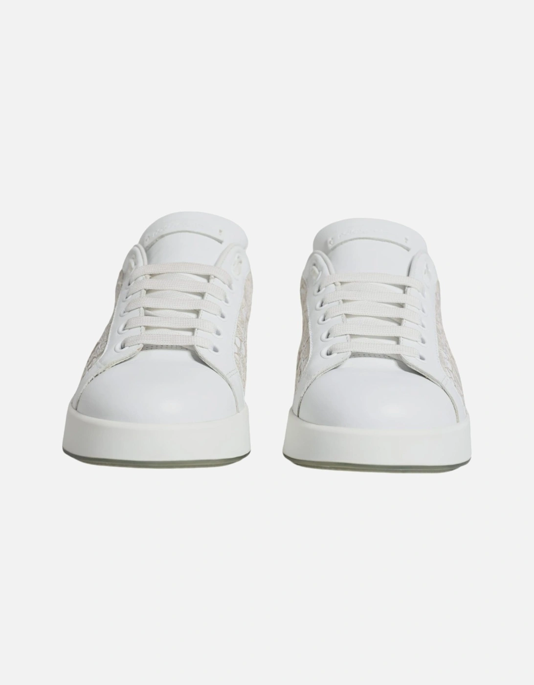 Portofino Leather Lace-Up Sneakers with Logo Women - White