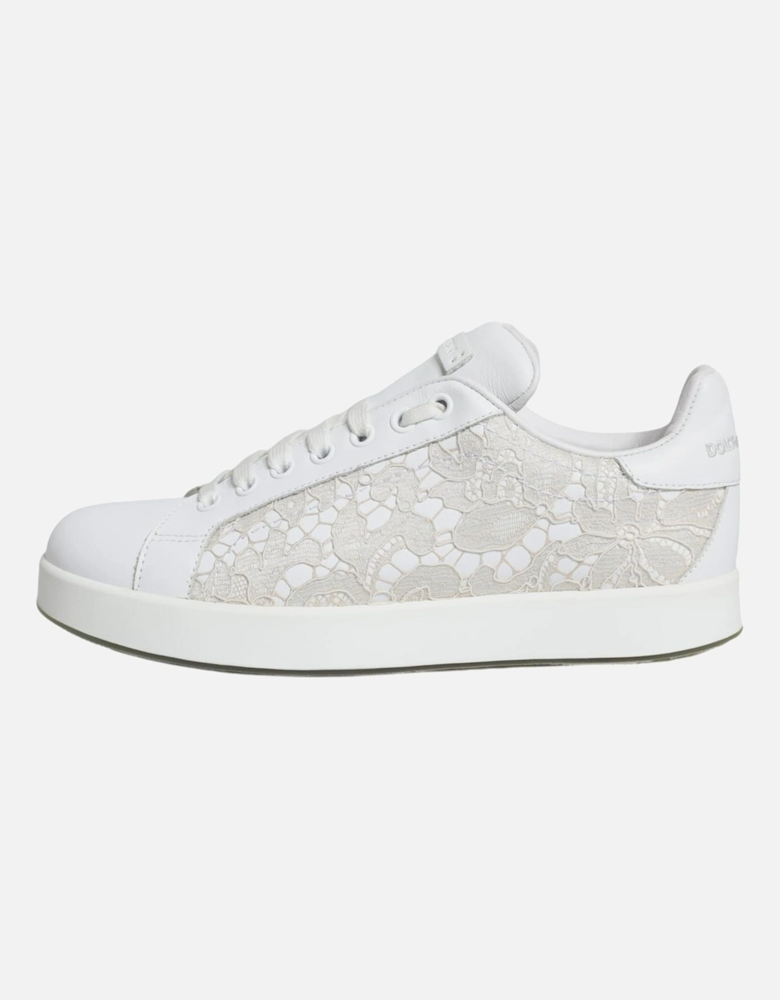 Portofino Leather Lace-Up Sneakers with Logo Women - White