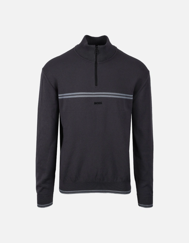 Boss Green Zone Half Zip Knitwear Dark Grey