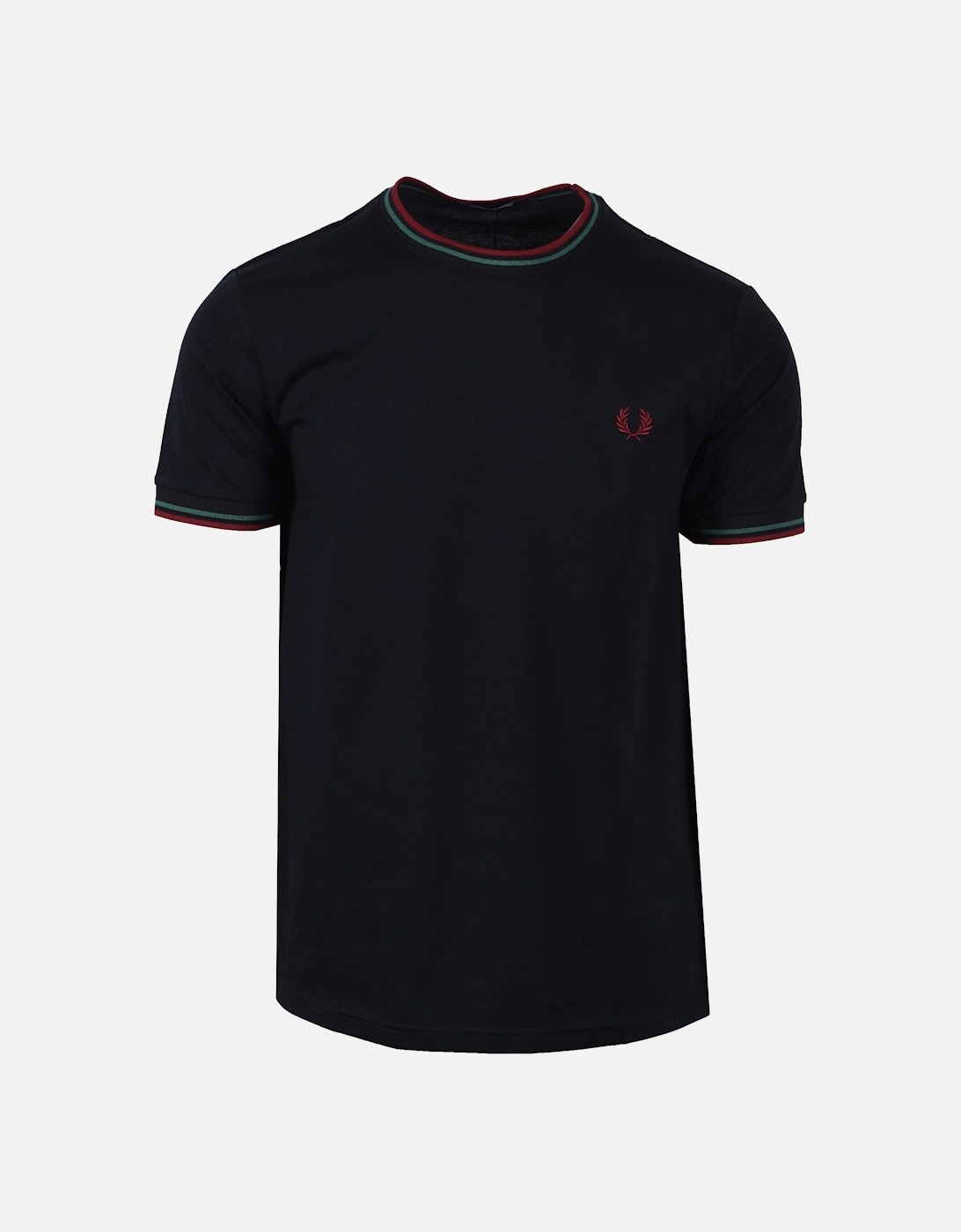 Twin Tipped T-Shirt Navy/Sport Green/Burnt Red, 4 of 3
