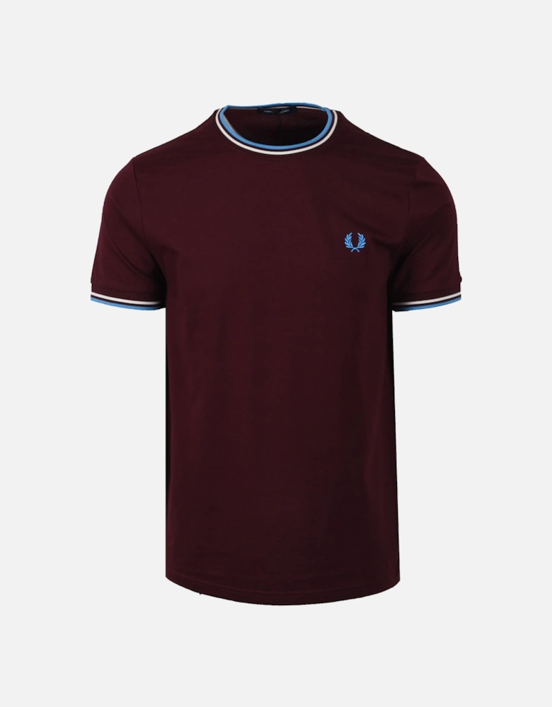 Twin Tipped T-Shirt Oxblood/Ecru/Court Blue