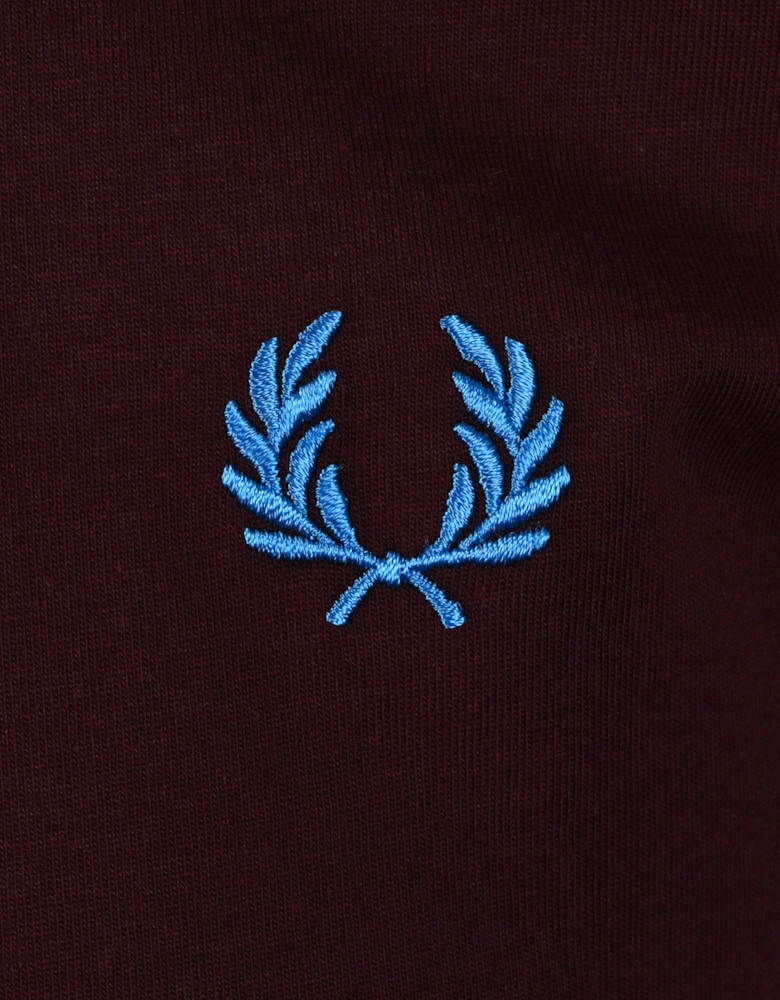 Twin Tipped T-Shirt Oxblood/Ecru/Court Blue