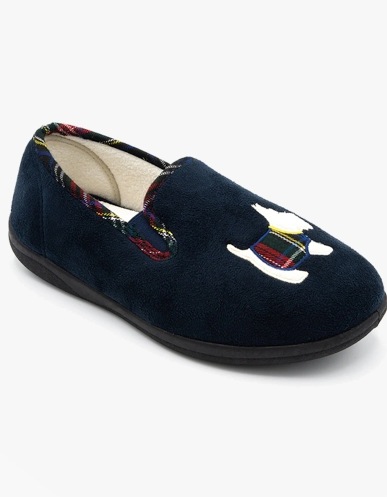 DANDIE Womens (EE/EEE Fit) Full Slippers Navy