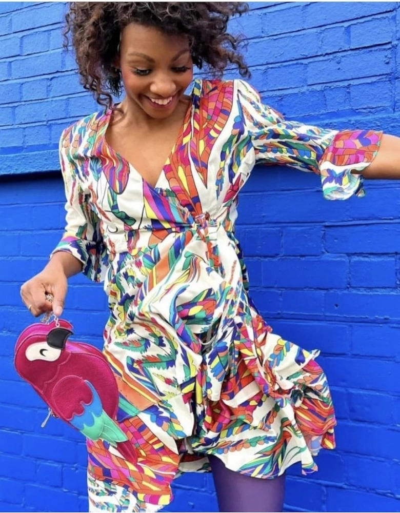 Havanna Tropical Wrap Midi Dress