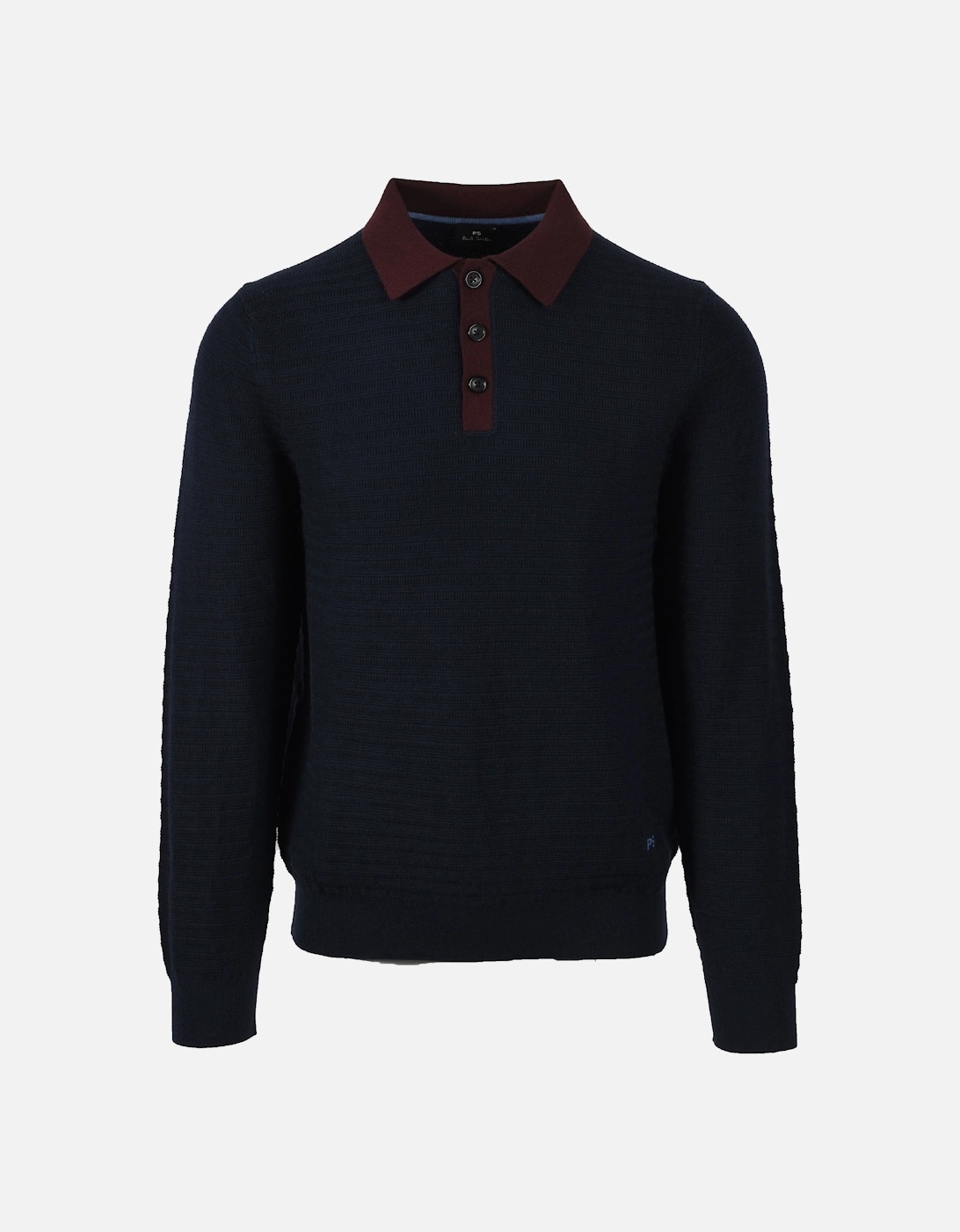 Long Sleeve Knitted Polo Dark Navy, 5 of 4