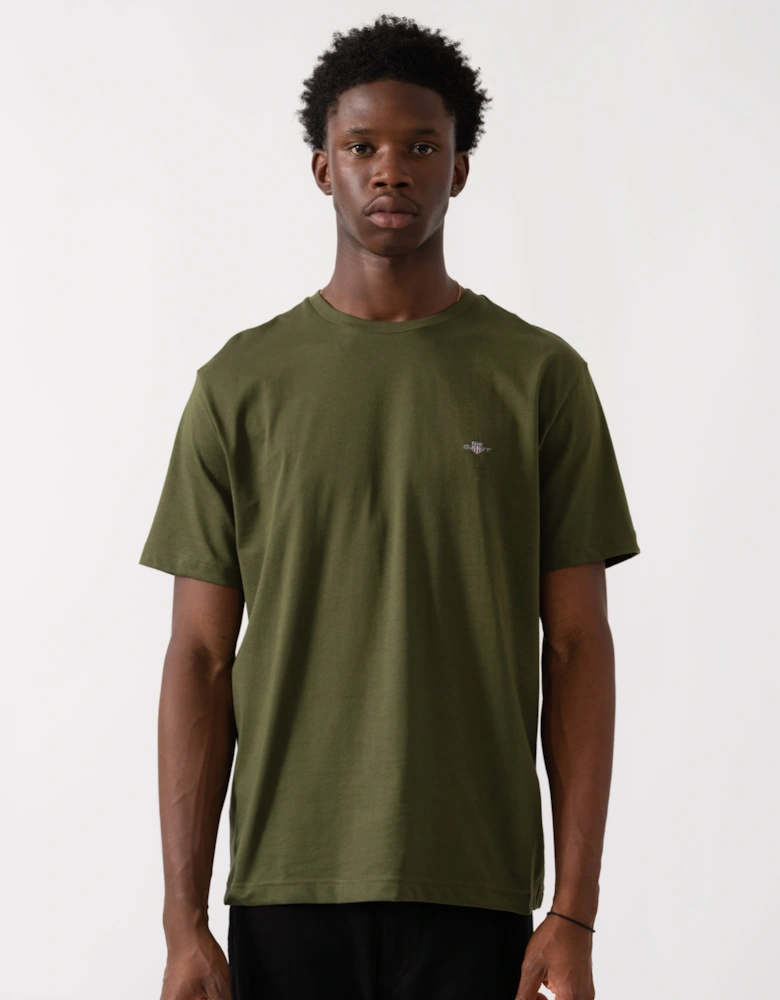Mens Regular Fit Short Sleeve Shield Logo T-Shirt - 360 Country Green