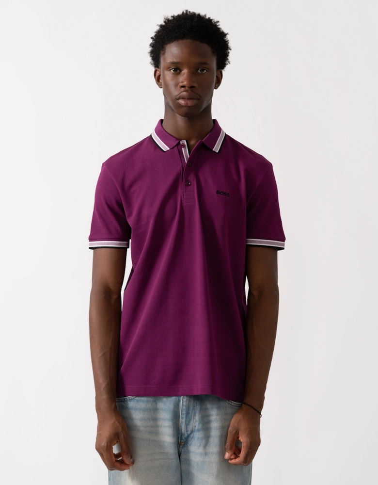 BOSS Green Paddy Mens Cotton-Piqué Polo Shirt with Contrast Logo