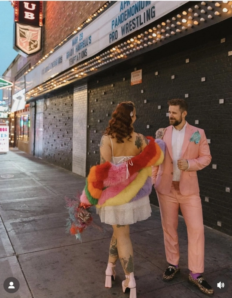 Gaga Faux Fur Striped Rainbow Coat