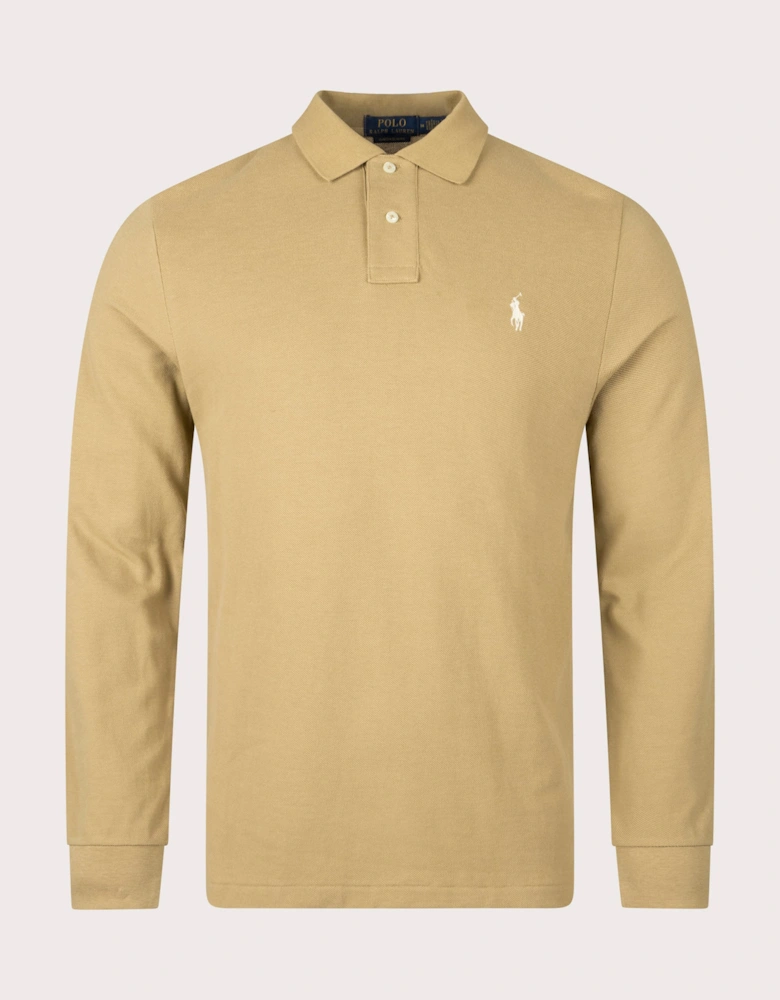 Custom Slim Fit Long Sleeve Polo Shirt