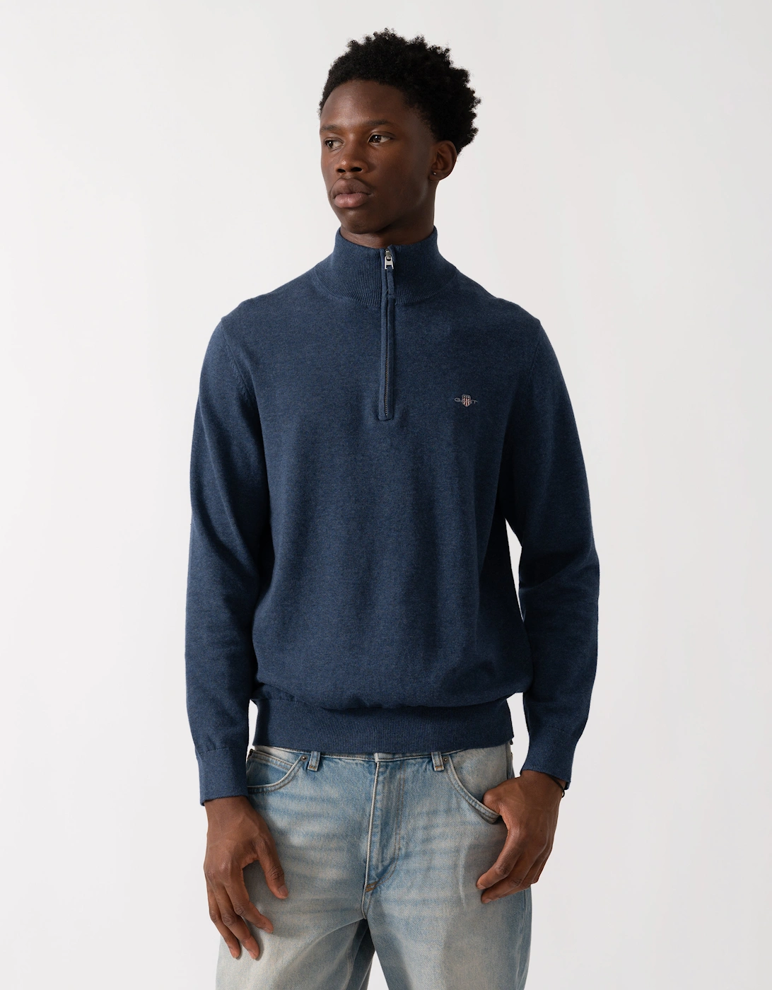 Mens Classic Cotton Half Zip Jumper, 5 of 4