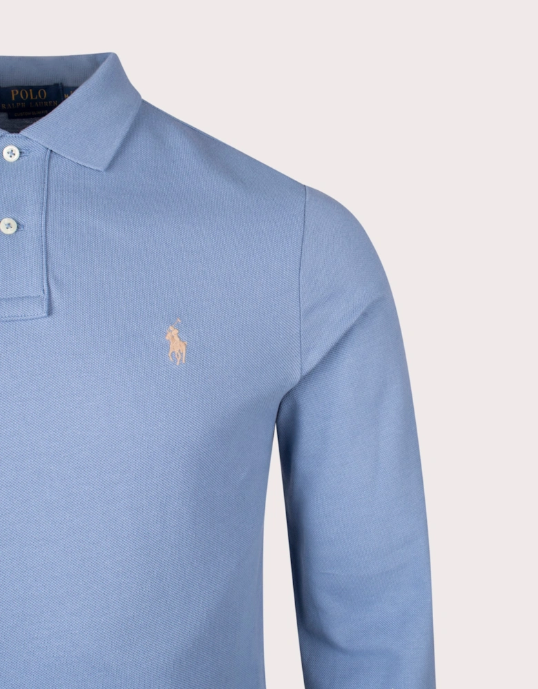 Custom Slim Fit Long Sleeve Polo Shirt