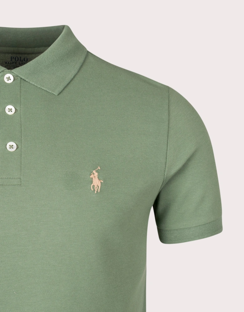 Custom Slim Fit Stretch Mesh Polo Shirt