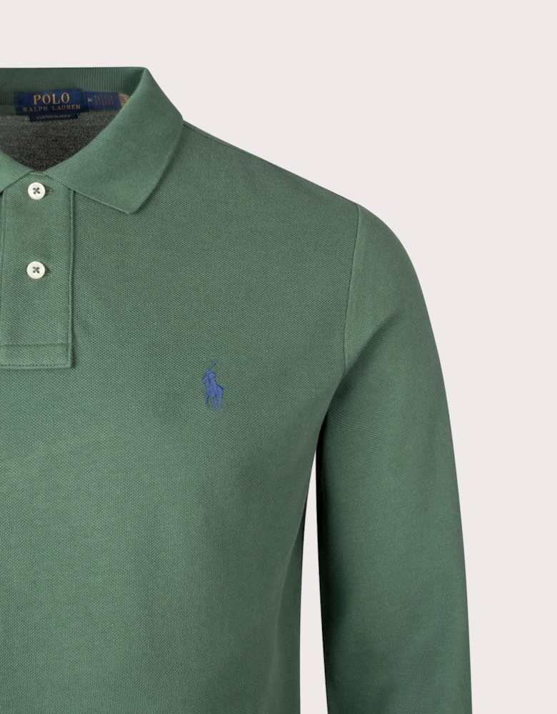 Custom Slim Fit Long Sleeve Polo Shirt