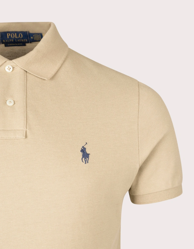 Custom Slim Fit Mesh Polo Shirt
