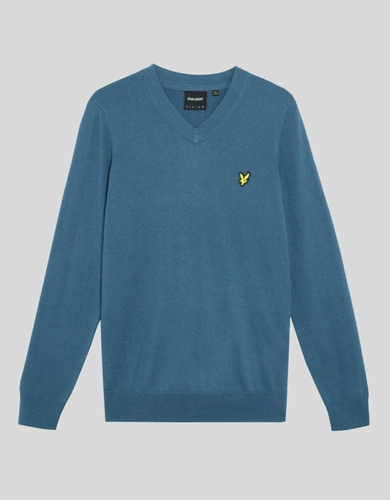 Cotton Merino V Neck Jumper