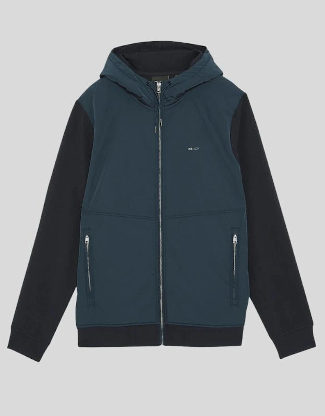 Half Raglan Sleeve Panneled Hoodie