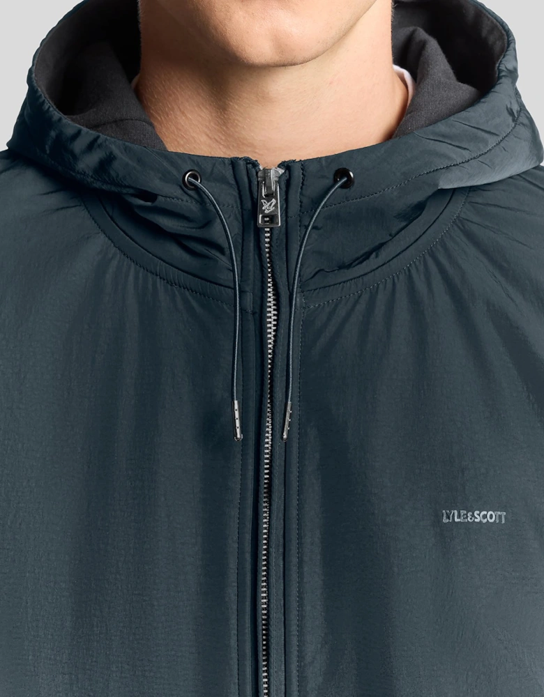 Half Raglan Sleeve Panneled Hoodie