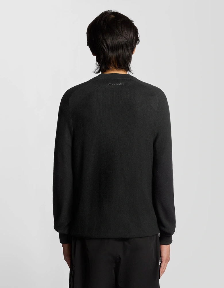 Pique Knit Mock Neck Jumper