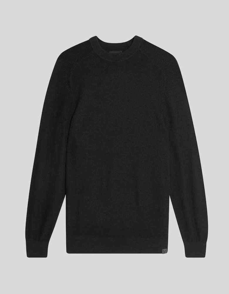 Pique Knit Mock Neck Jumper