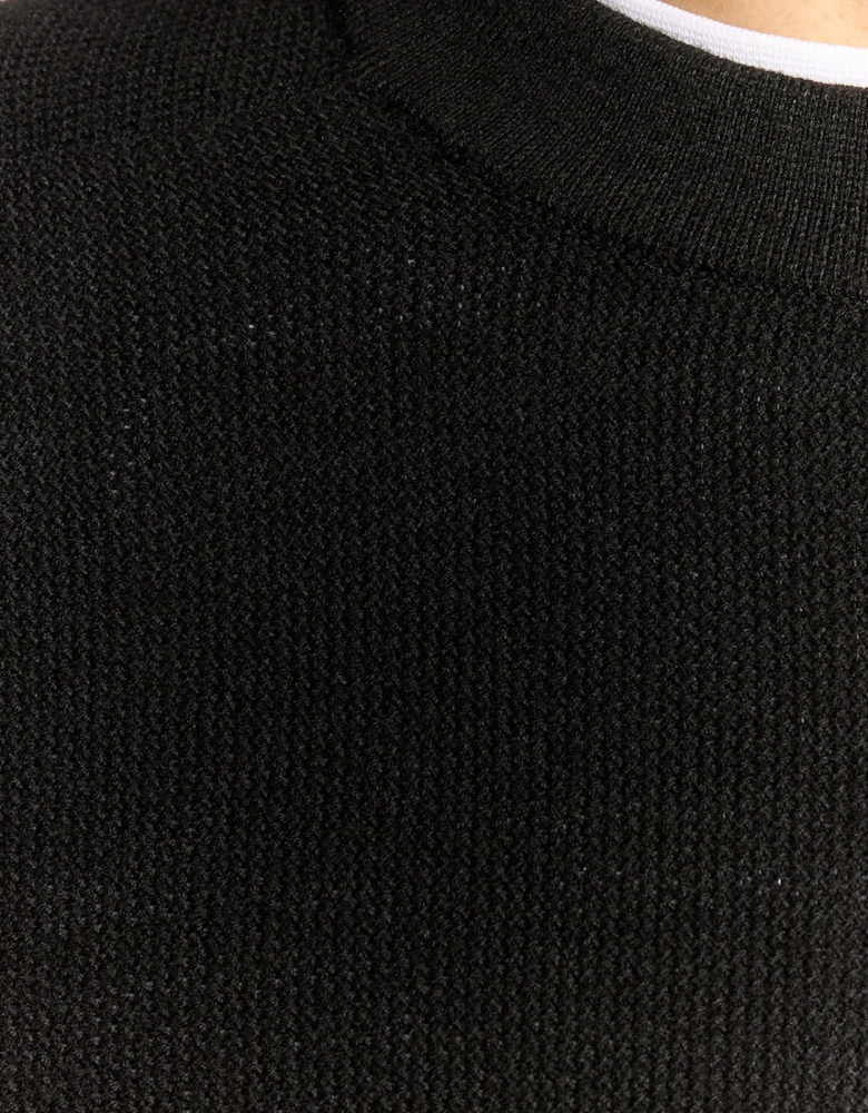 Pique Knit Mock Neck Jumper