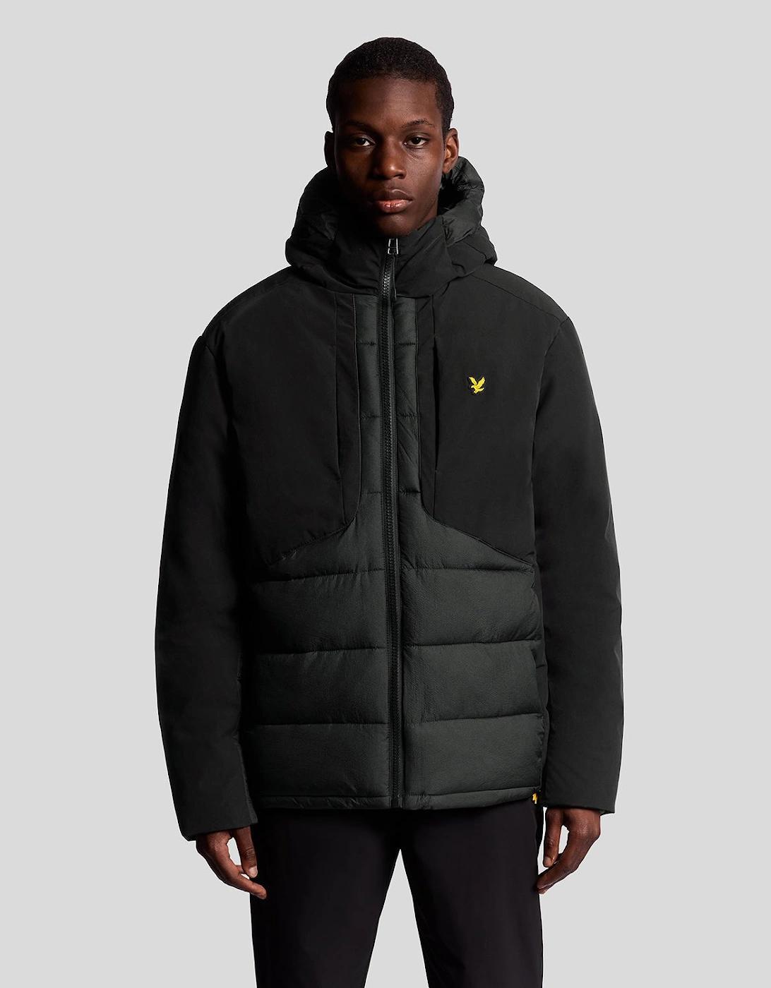 Lyle And Scott Men's Sports Hybrid Puffer Jacket - Black - Size: 44/Regular