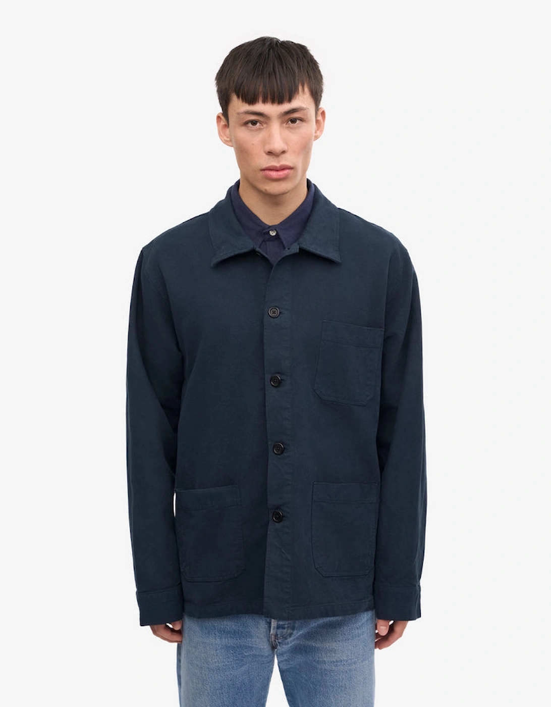 Colorful Standard Mens Organic Workwear Jacket - Navy Blue, 2 of 1
