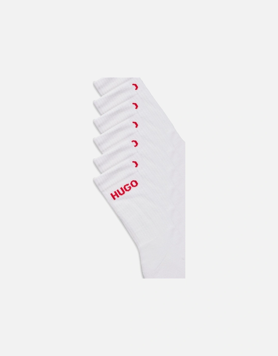 HUGO 6 Pack QS Rib Logo Mens Combed Cotton Socks NOS