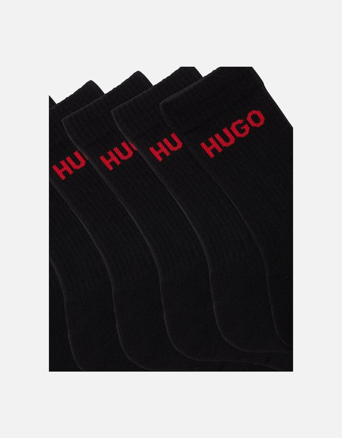 HUGO 6 Pack QS Rib Logo Mens Combed Cotton Socks NOS