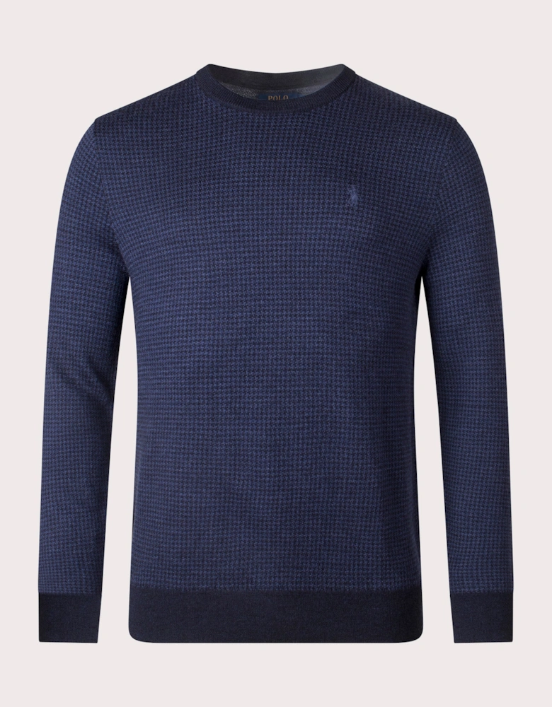 Houndstooth Wool Sweatshirt