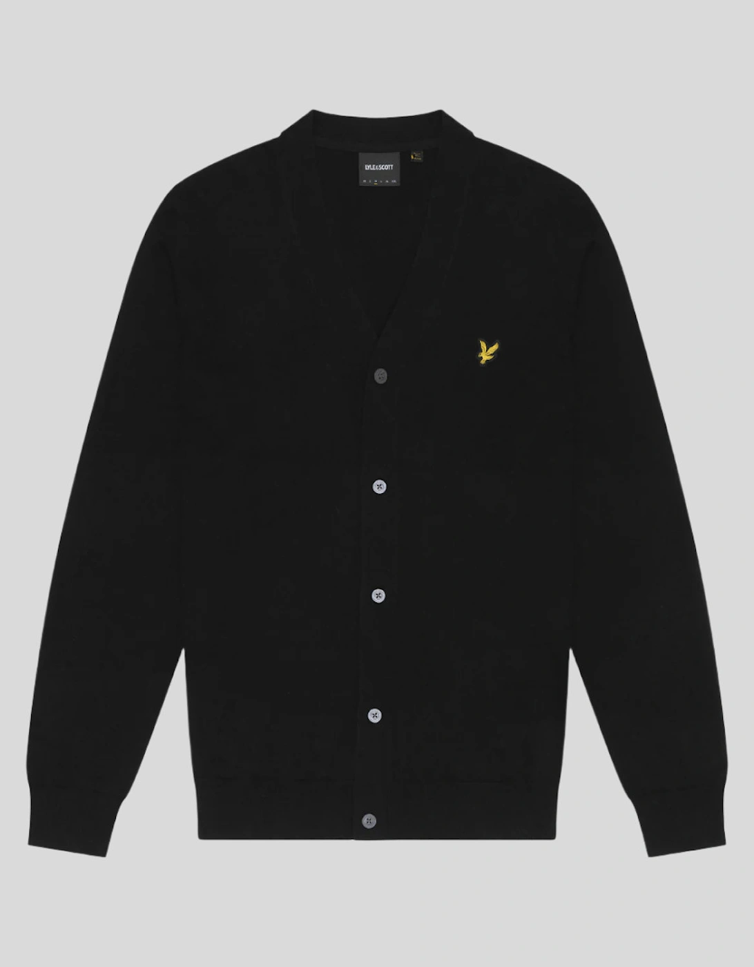 Lyle And Scott Men's Cotton Merino V Neck Cardigan - Black - Size: XL