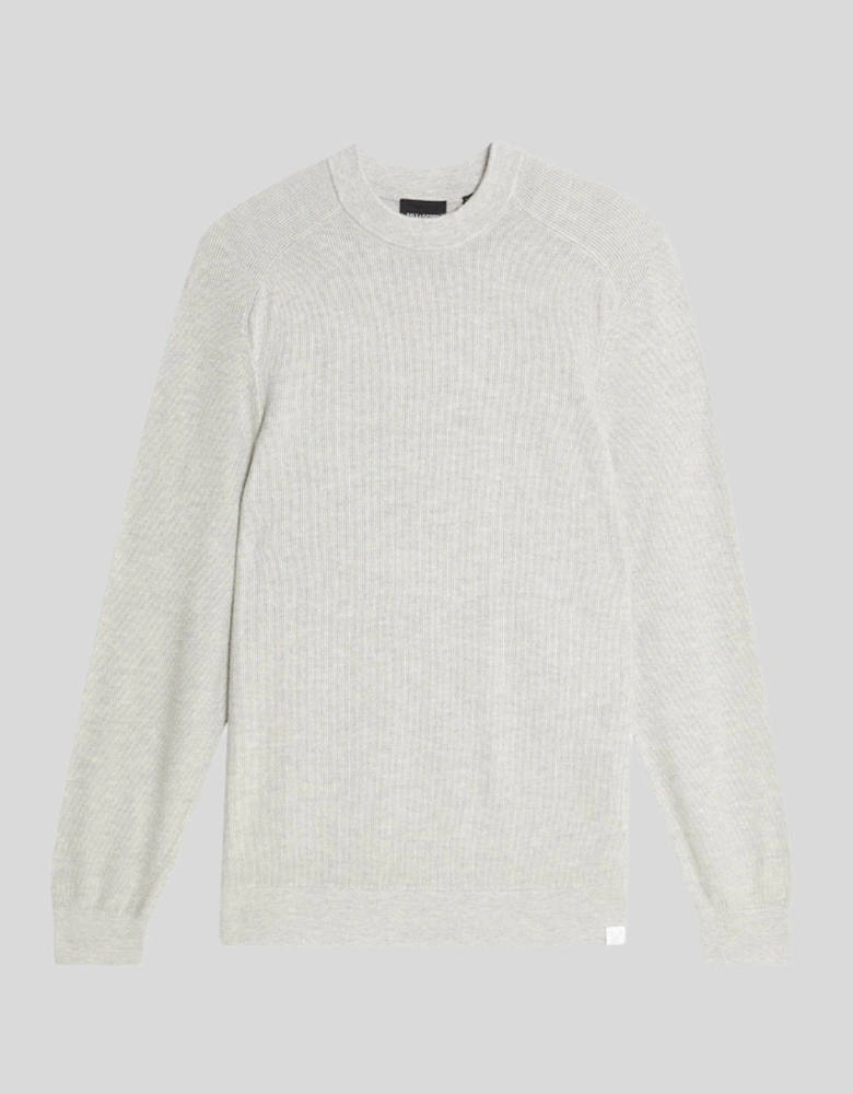 Pique Knit Mock Neck Jumper