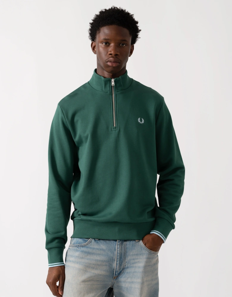 Mens Half Zip Sweatshirt - Sport Green/Track Blue Z59