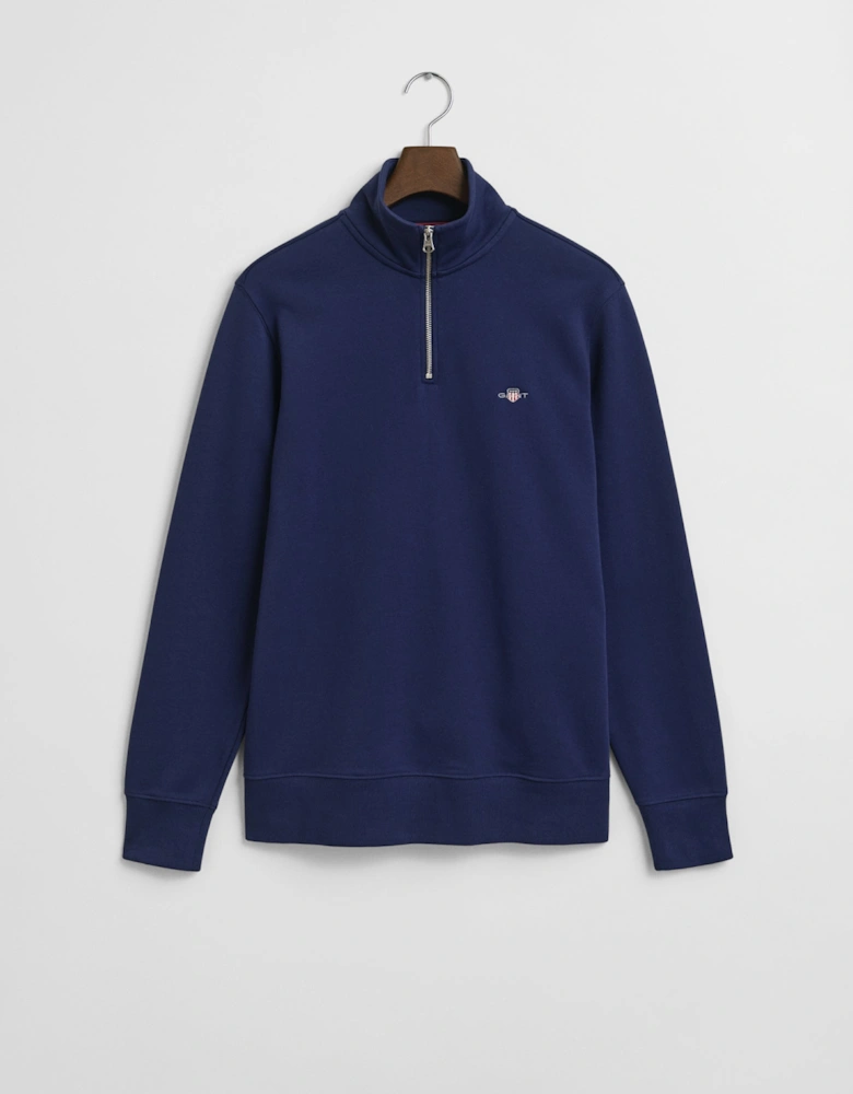 Mens Regular Fit Shield Logo Half Zip Sweatshirt - 423 Persian Blue