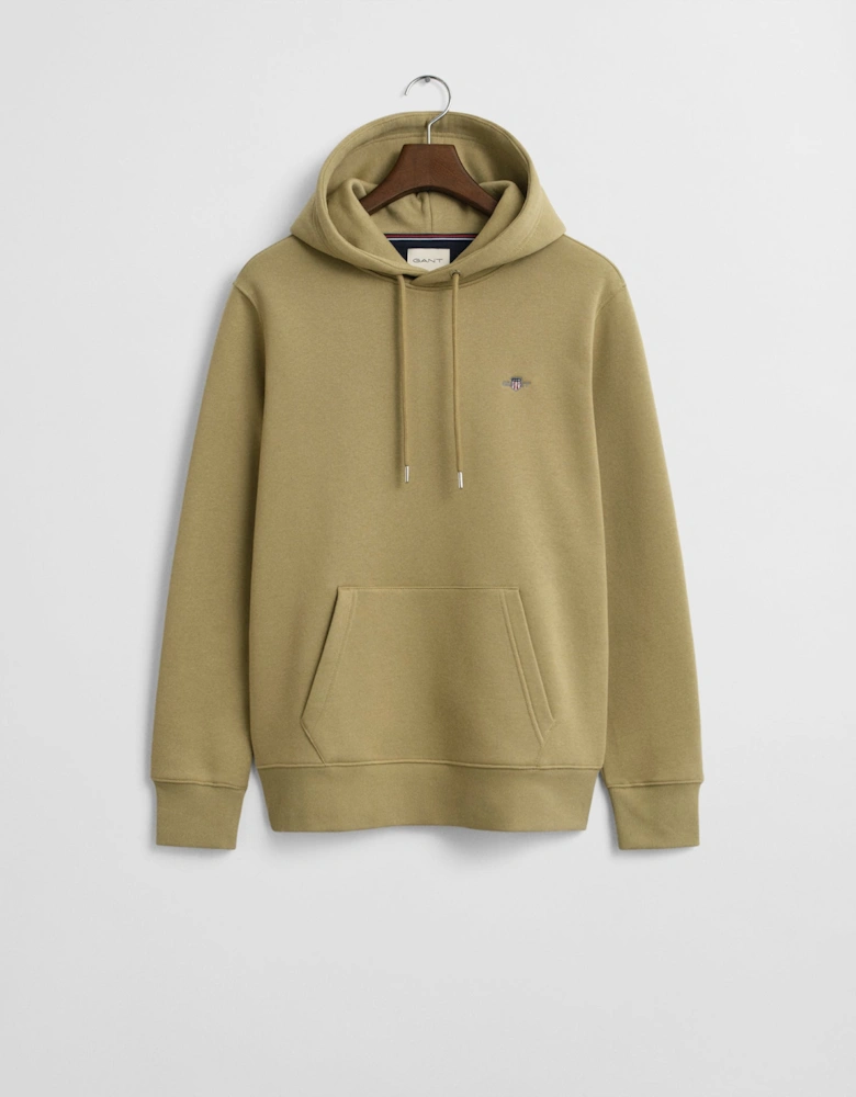 Mens Regular Fit Shield Logo Pullover Hoodie - 224 Woody Beige