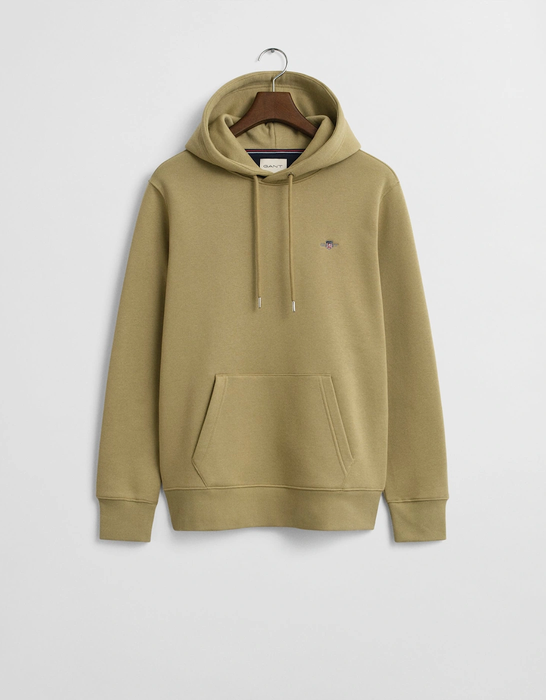 Mens Regular Fit Shield Logo Pullover Hoodie - 224 Woody Beige, 2 of 1