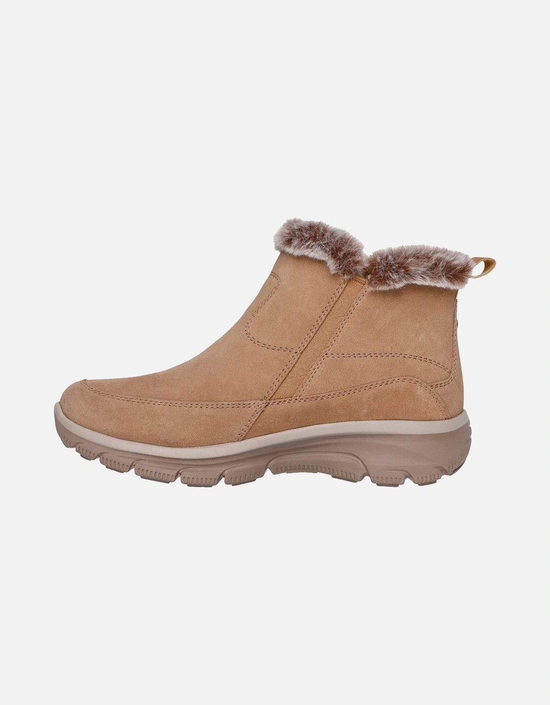 Easy Going Cool Zip! Leather Women's Tan Winter Ankle Boots