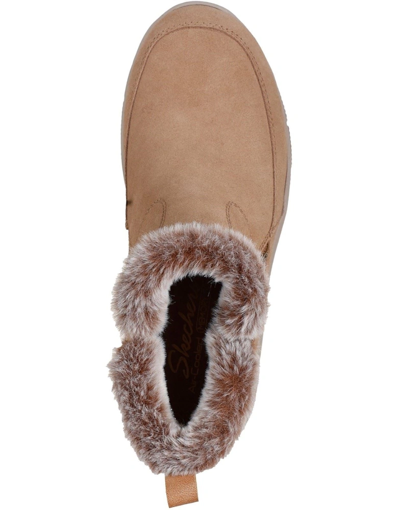 Easy Going Cool Zip! Leather Women's Tan Winter Ankle Boots