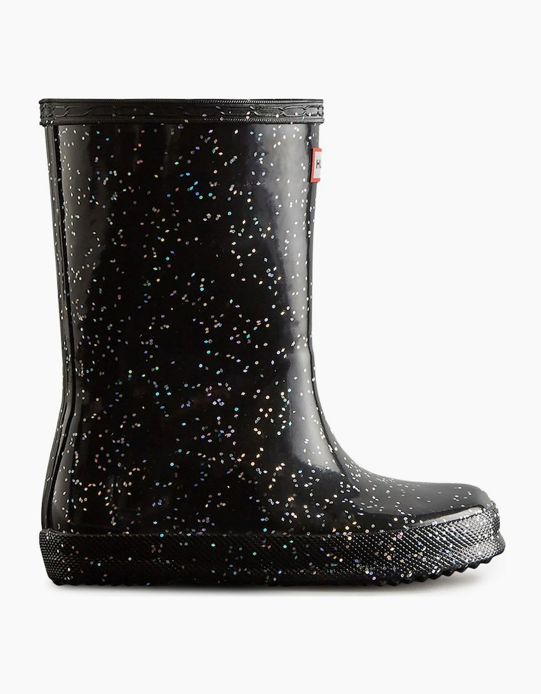 Hunter Girl's Kids First Giant Glitter Wellingtons - Black - Size: 10 years/10