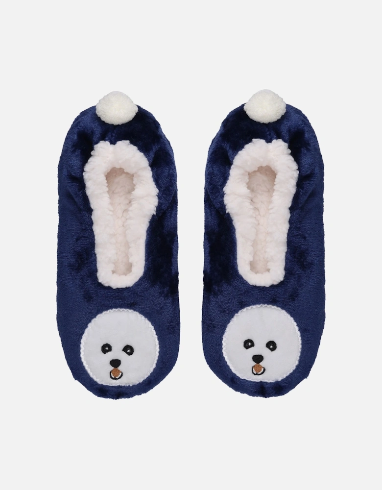 1 PAIR SOCKSHOP LADIES FLUFFY NOVELTY FOOTSIE SLIPPERS