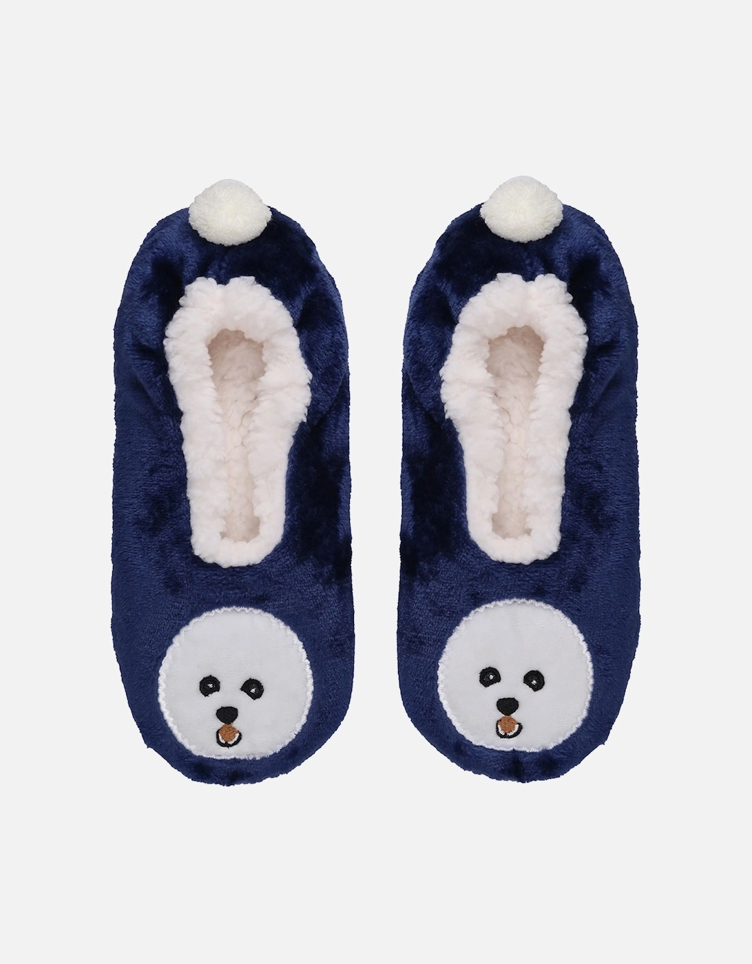 1 PAIR SOCKSHOP LADIES FLUFFY NOVELTY FOOTSIE SLIPPERS, 2 of 1