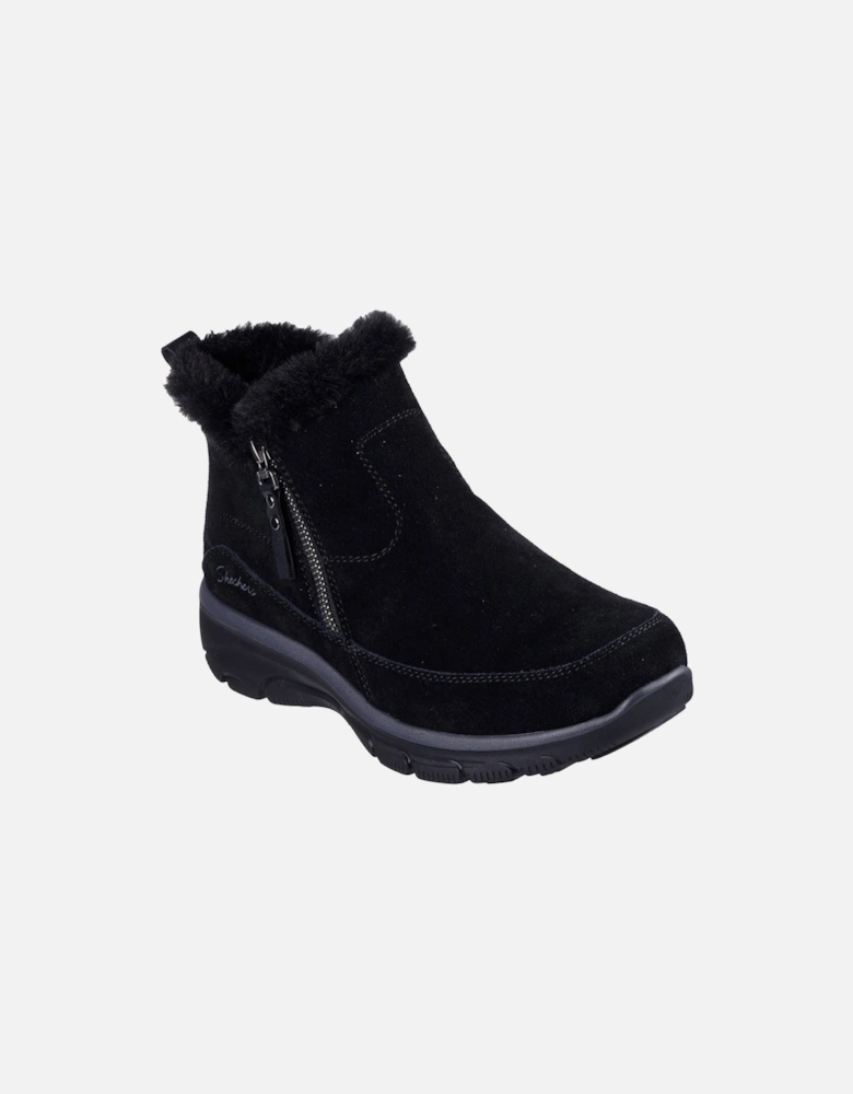 Easy Going Cool Zip! Leather Women's Black Winter Ankle Boots