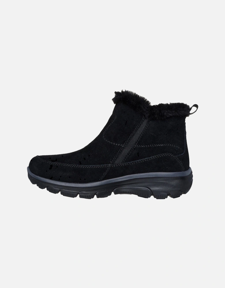 Easy Going Cool Zip! Leather Women's Black Winter Ankle Boots